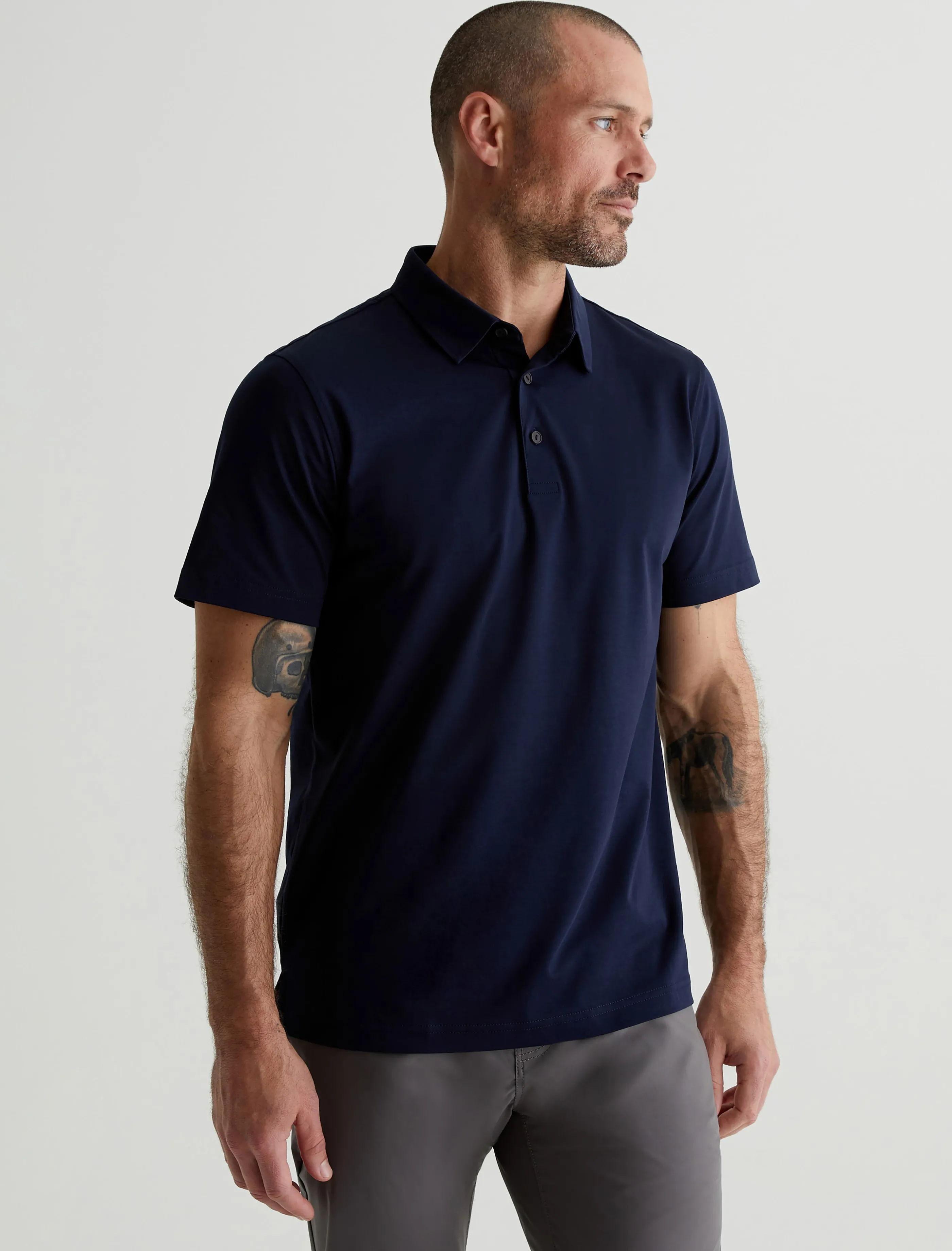 AG Jeans Ace Active Performance Polo Deep Navy Fashion