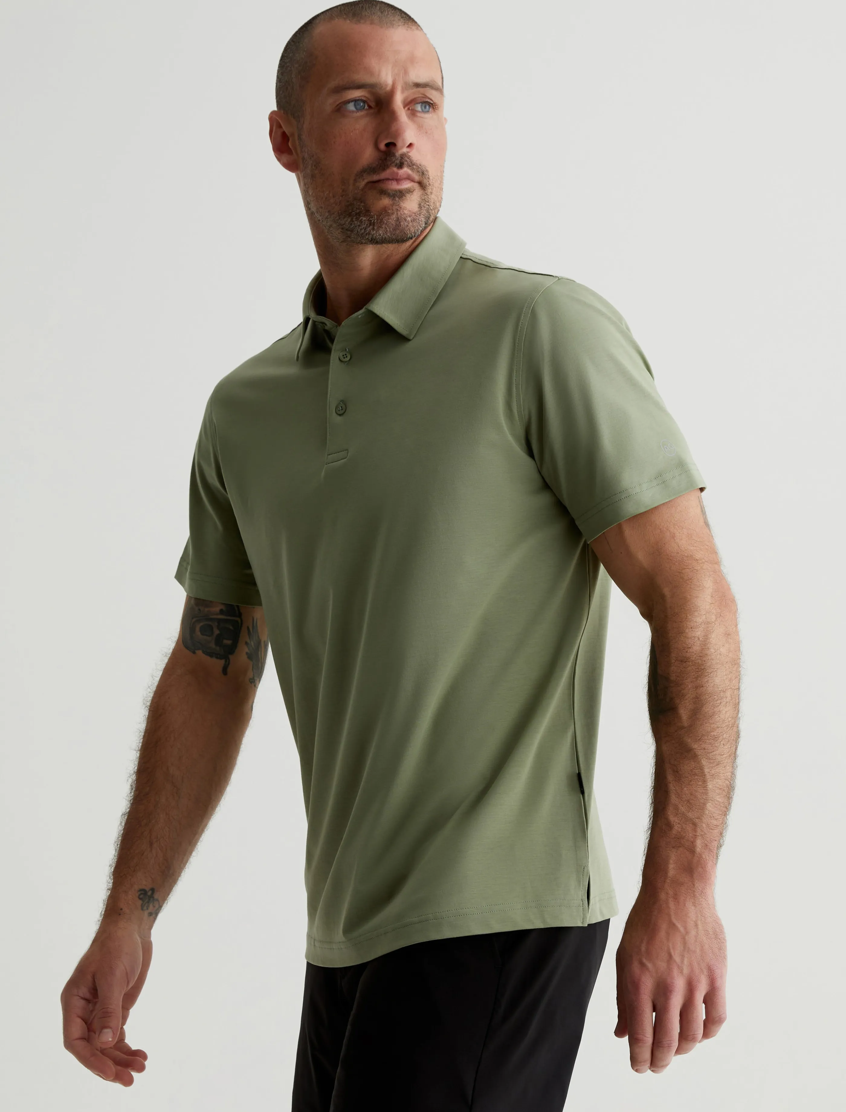 AG Jeans Ace Active Performance Polo Bonsai Tree Discount