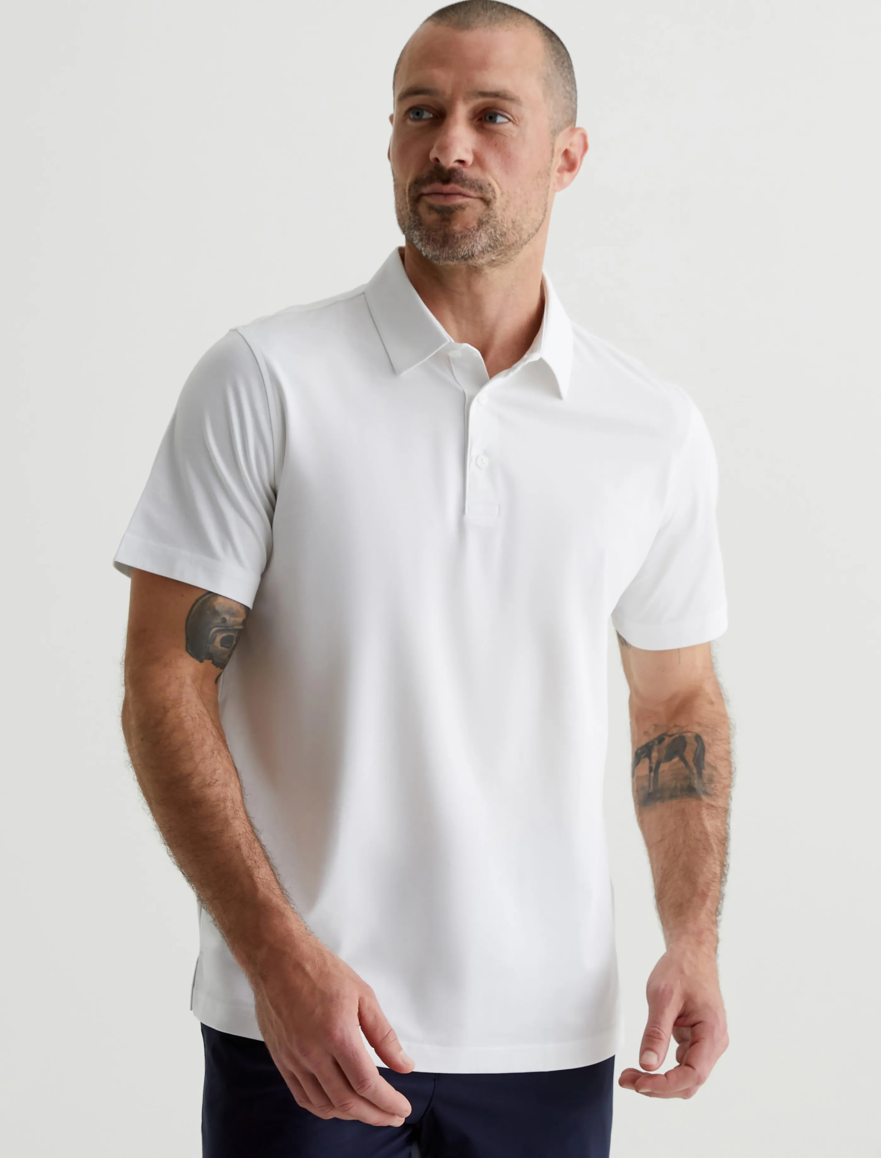 AG Jeans Ace Active Performance Polo True White Cheap