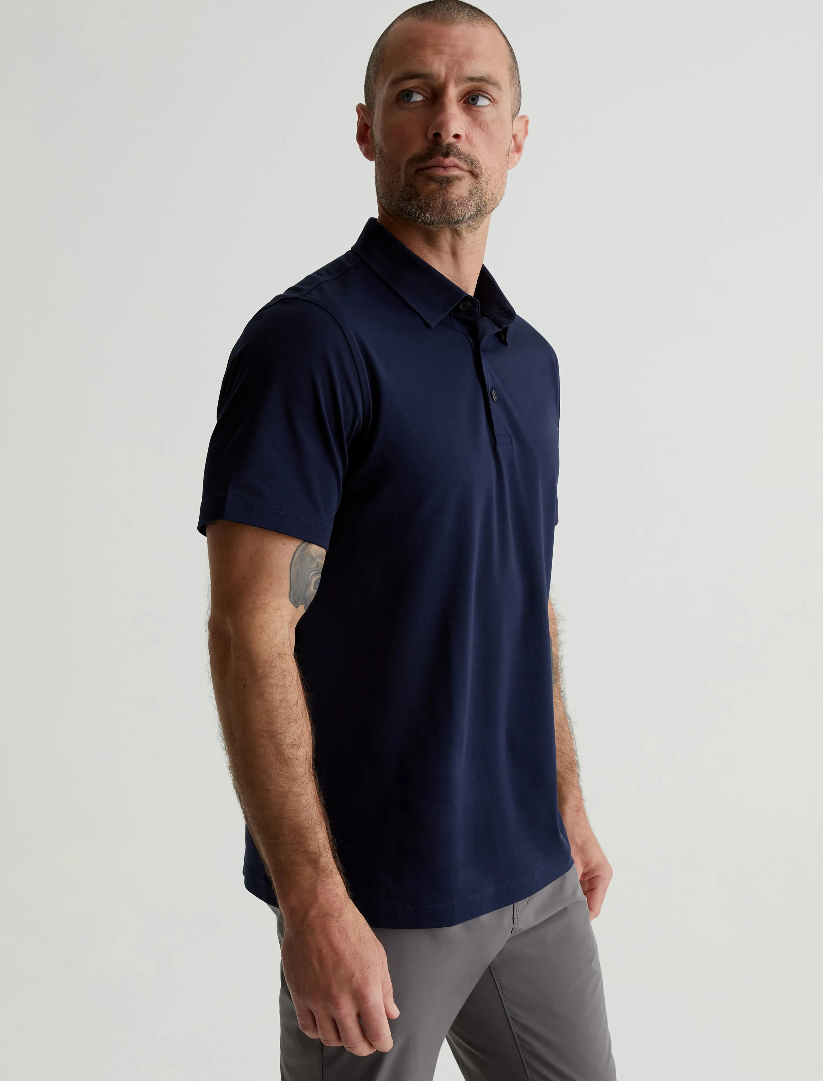 AG Jeans Ace Active Performance Polo Deep Navy Fashion