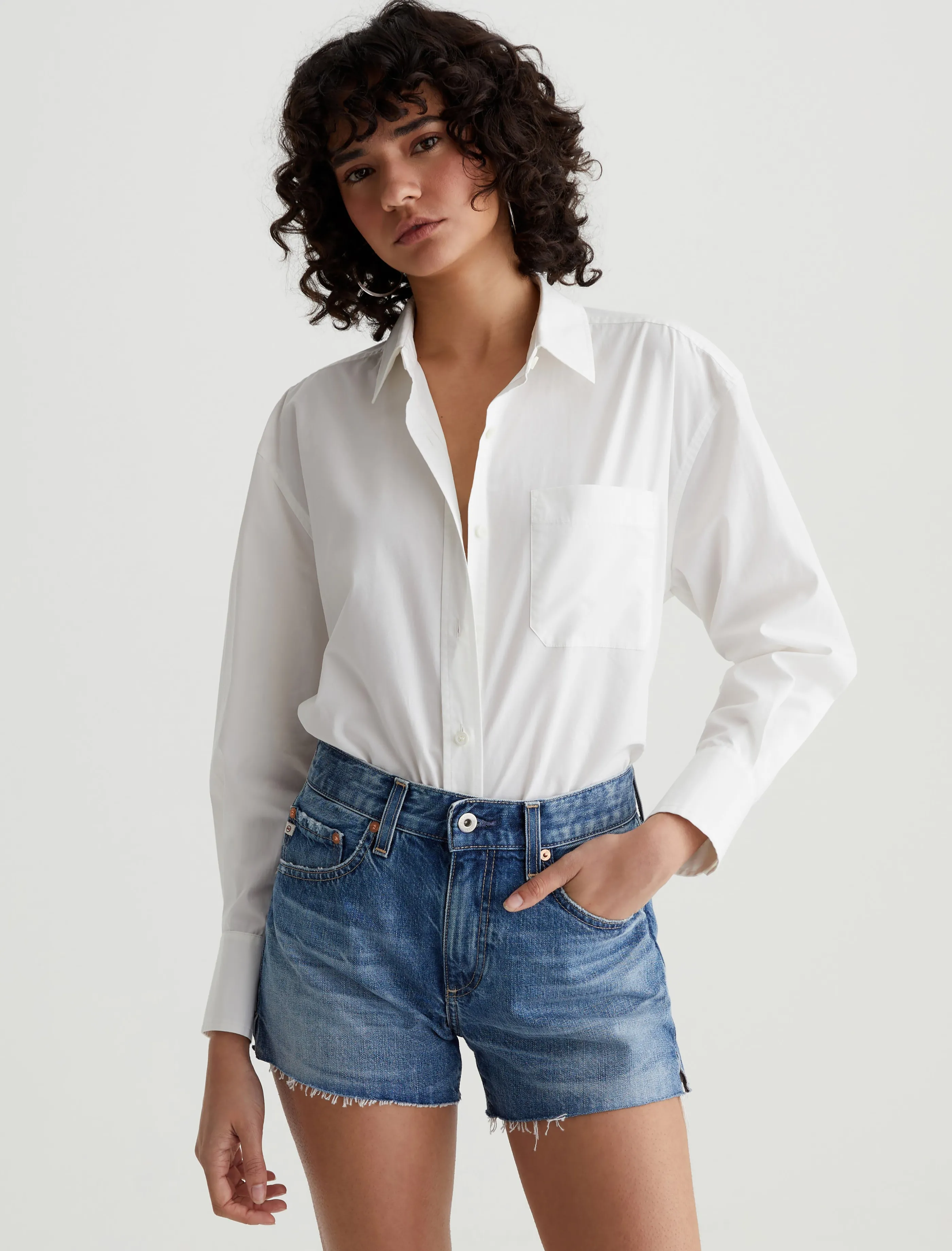 AG Jeans Addison Shirt Pearl White Cheap