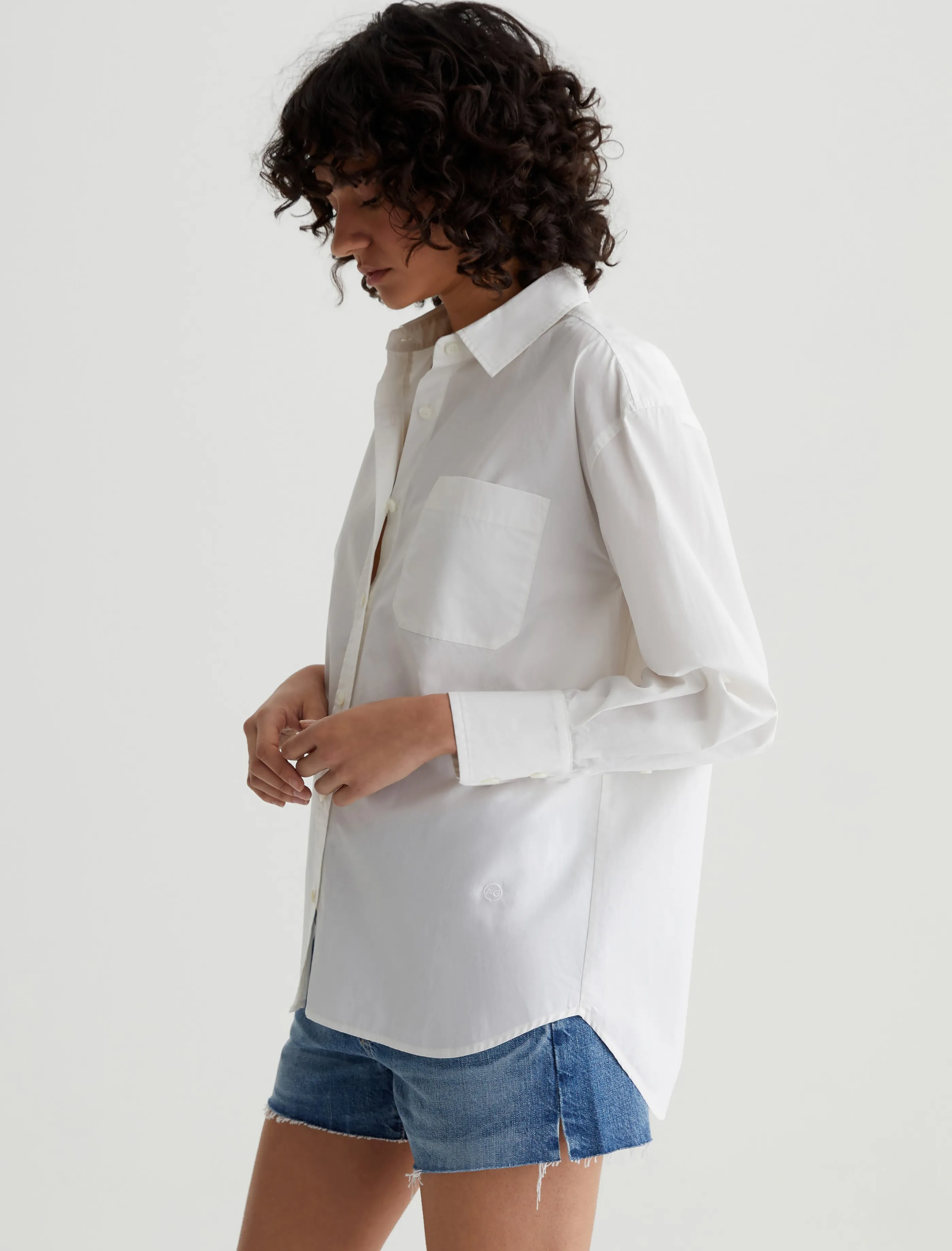 AG Jeans Addison Shirt Pearl White Cheap