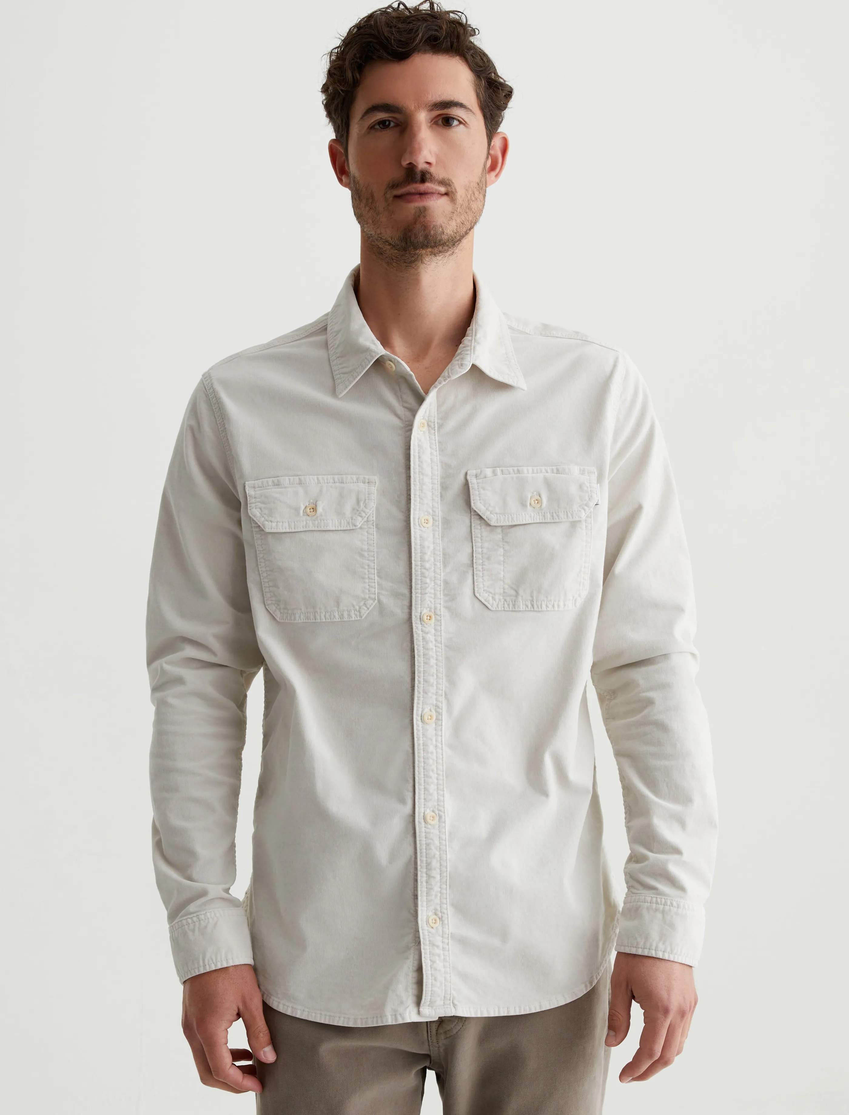 AG Jeans Aiden Utility Corduroy Shirt Pebble Creek Cheap