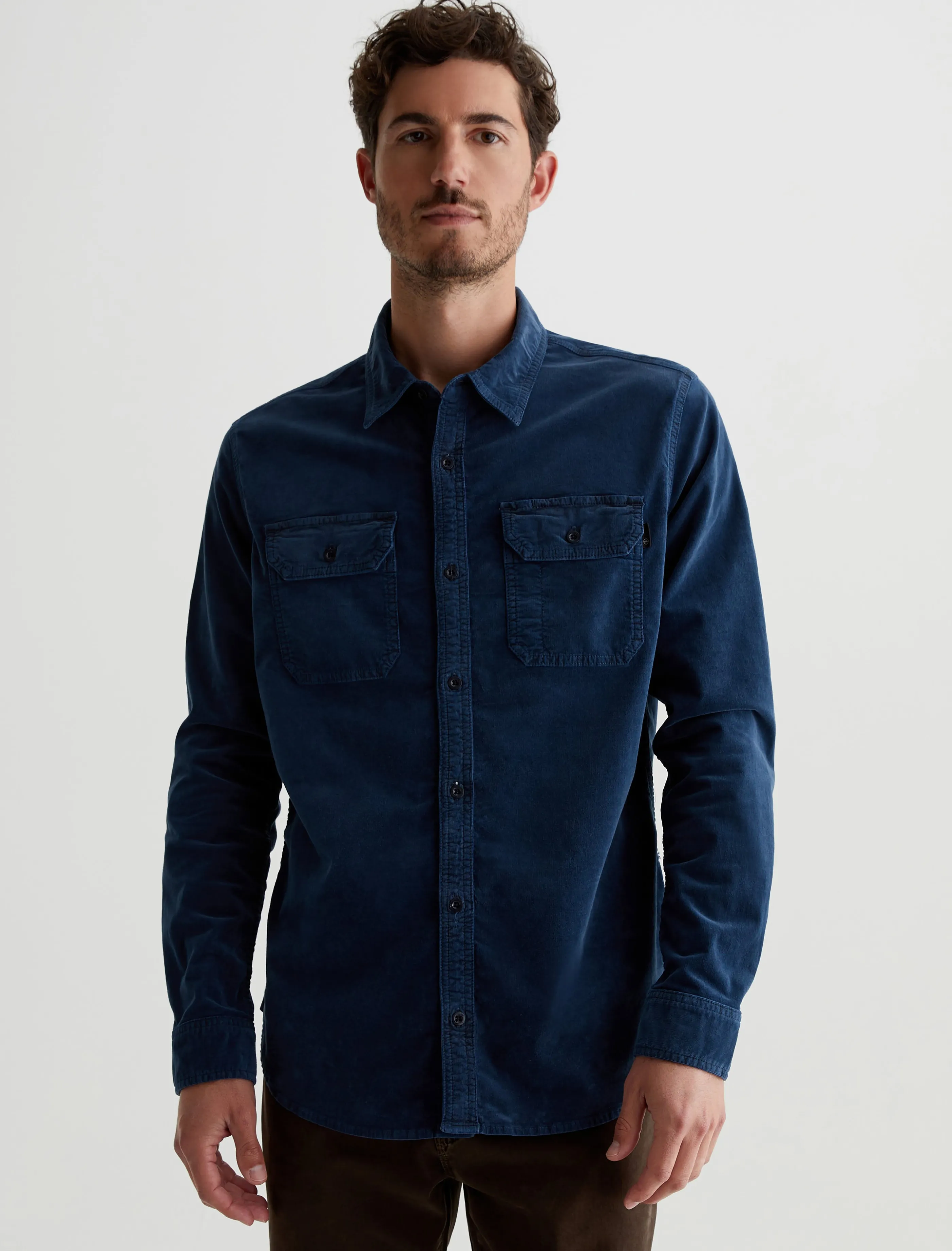 AG Jeans Aiden Utility Corduroy Shirt Sulfur Marine Haze Sale