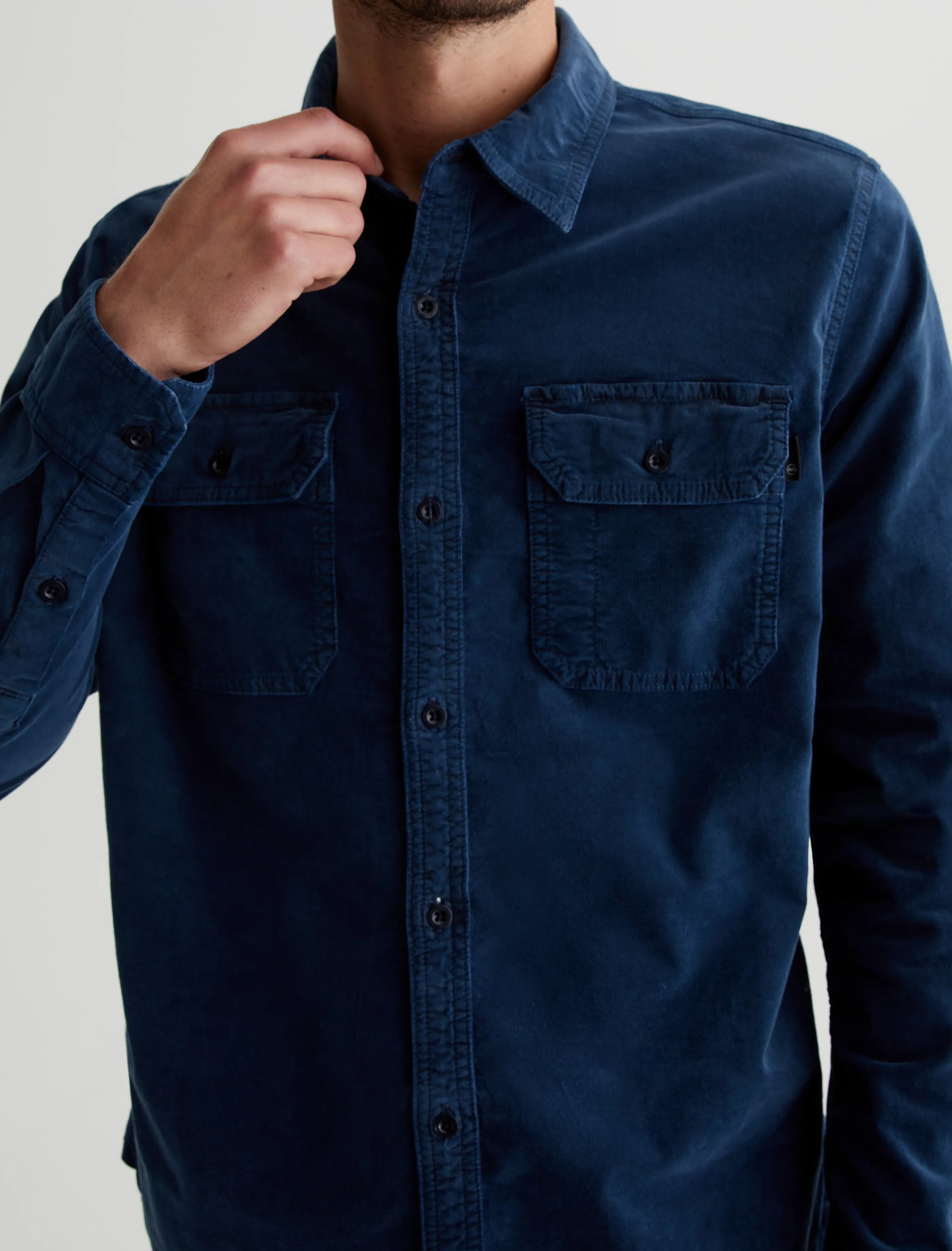 AG Jeans Aiden Utility Corduroy Shirt Sulfur Marine Haze Sale