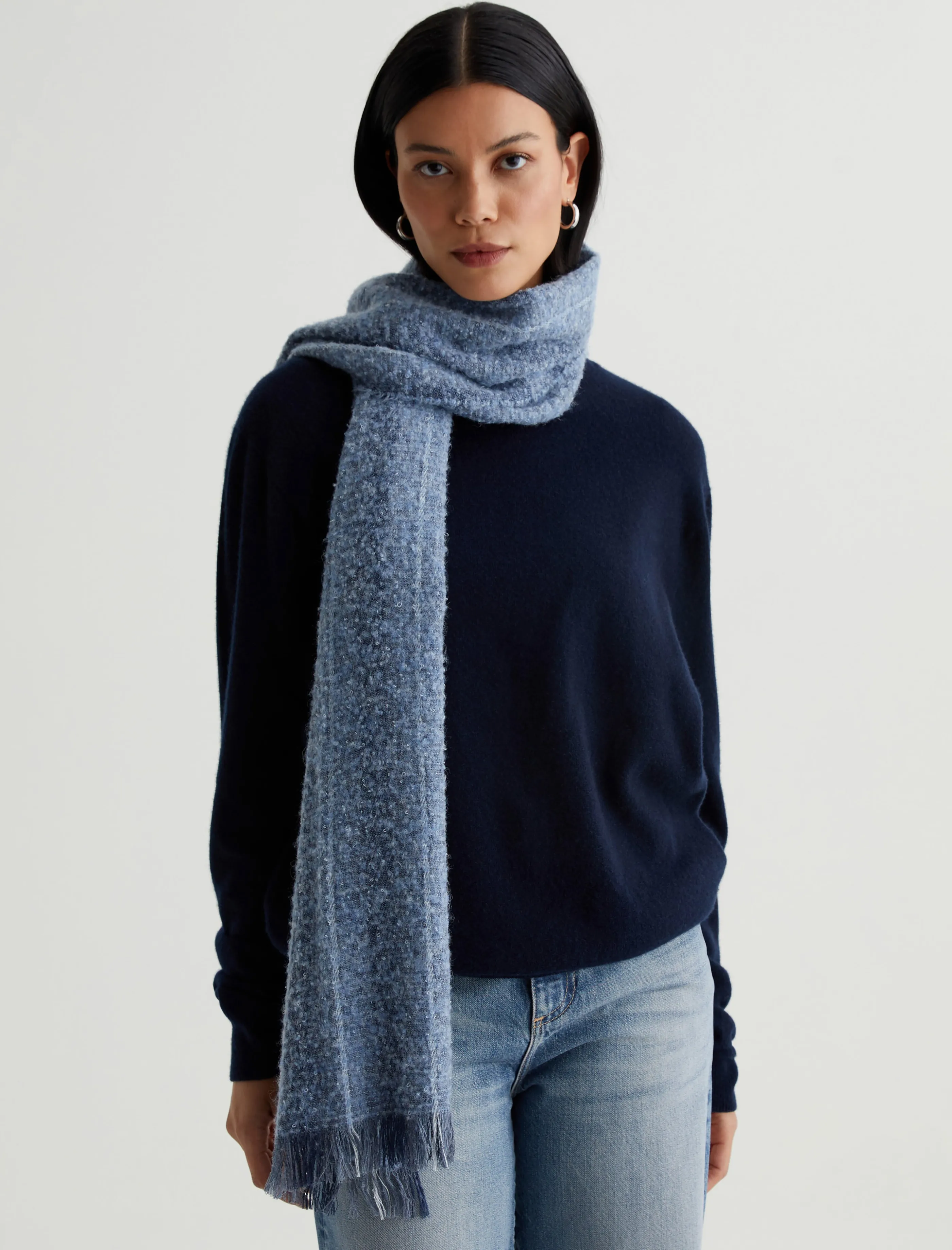 AG Jeans Arden Scarf Indigo Wool Stripe Best