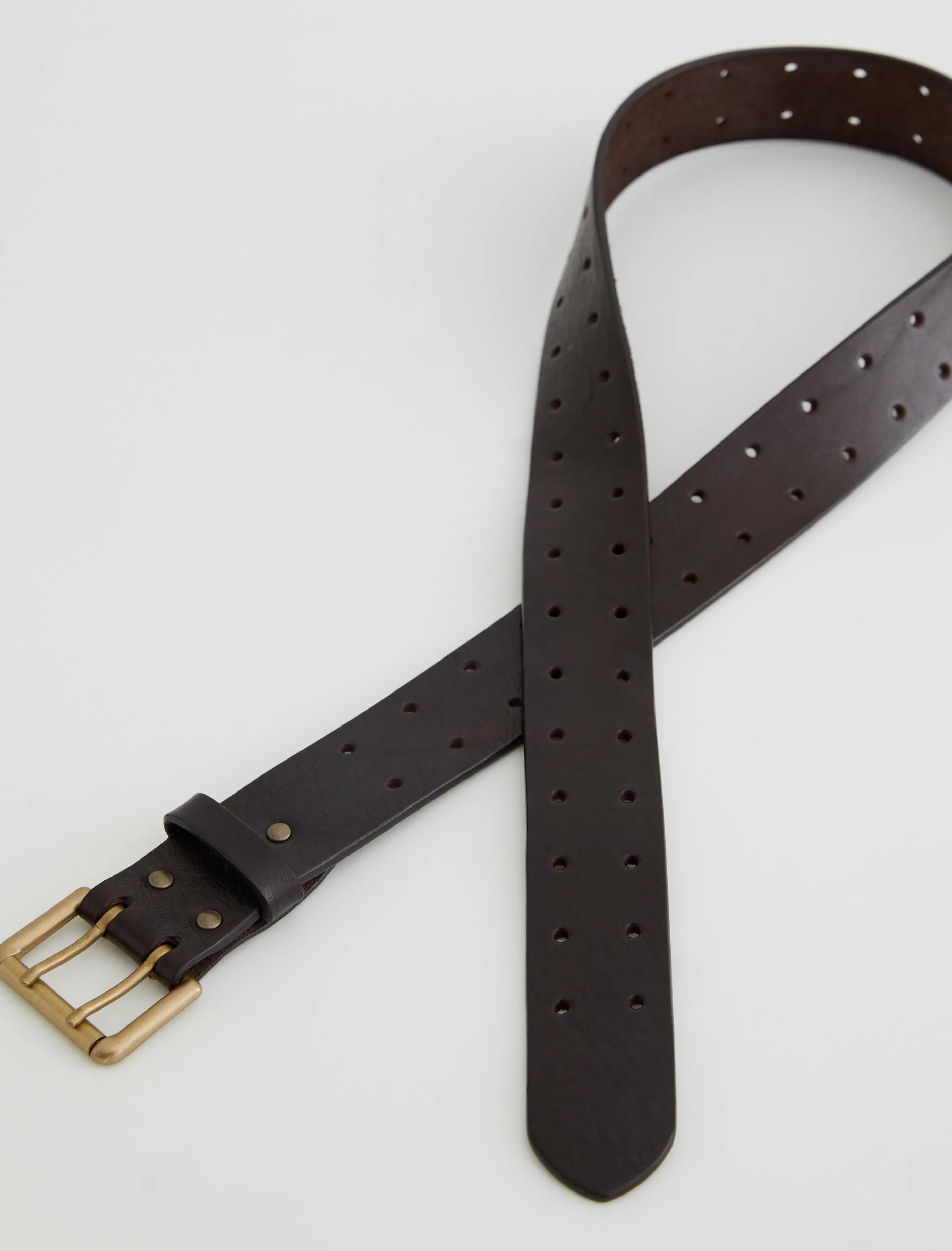 AG Jeans Bardon Belt Dark Brown/Brass Store