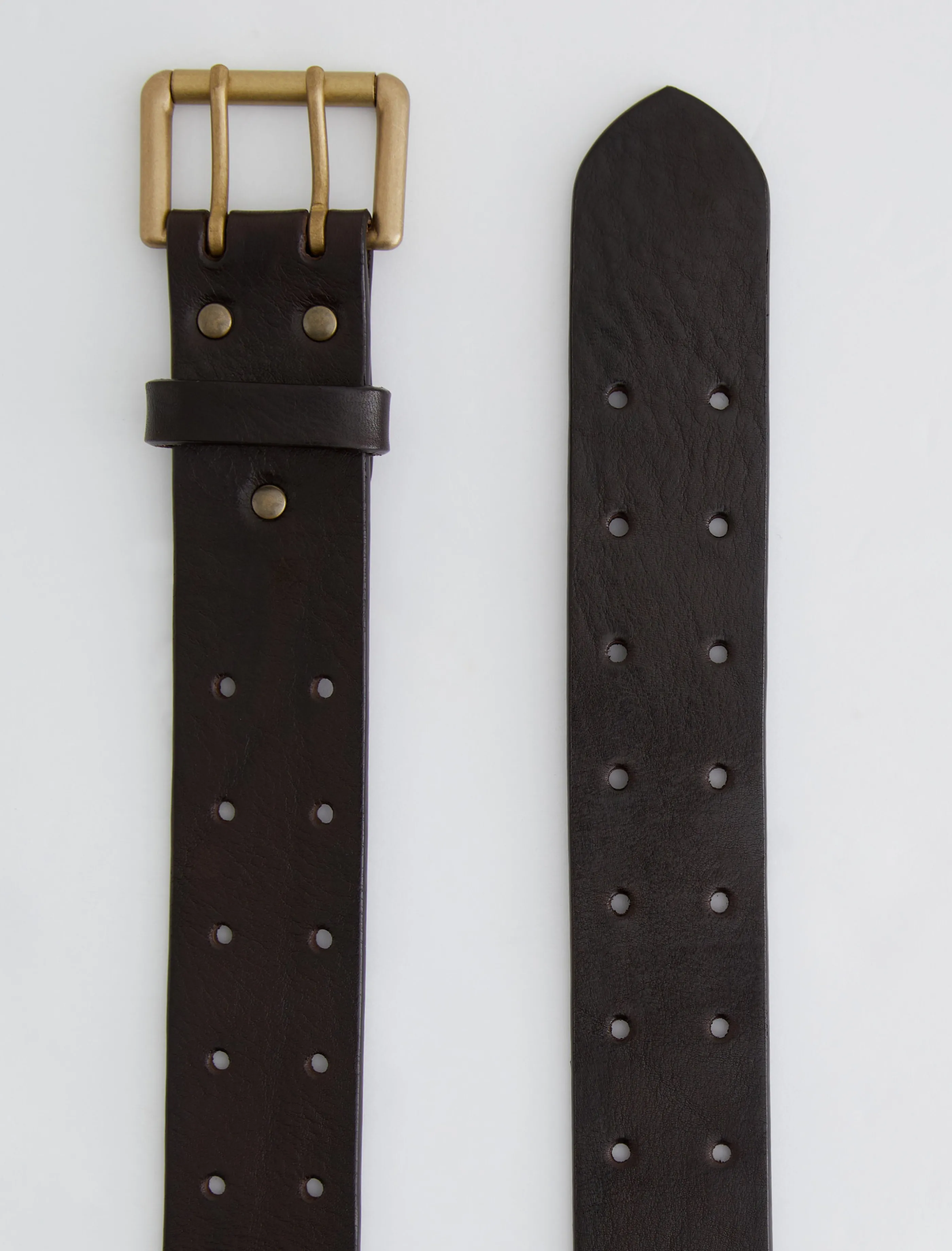 AG Jeans Bardon Belt Dark Brown/Brass Store