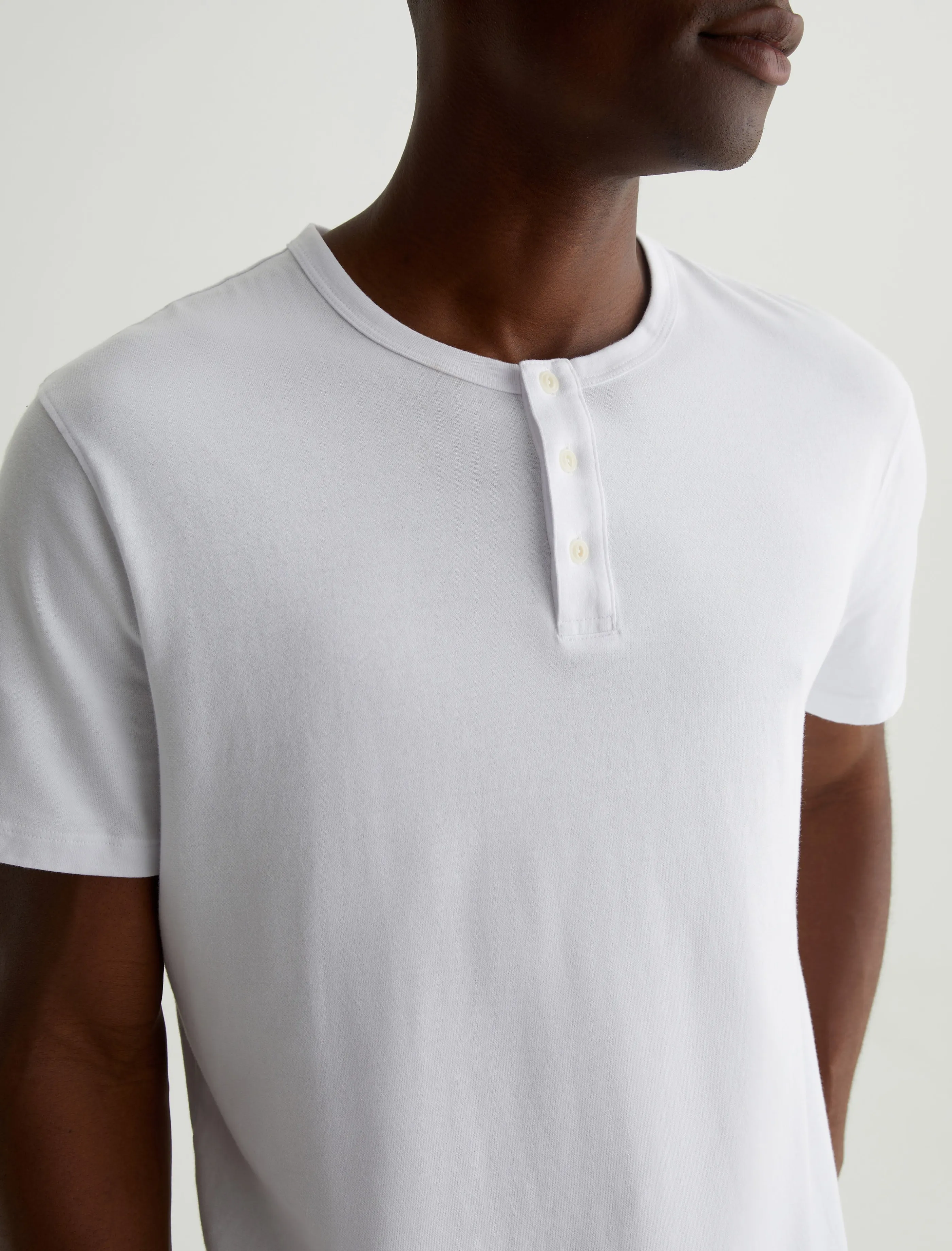 AG Jeans Bryce Short Sleeve Henley True White Online