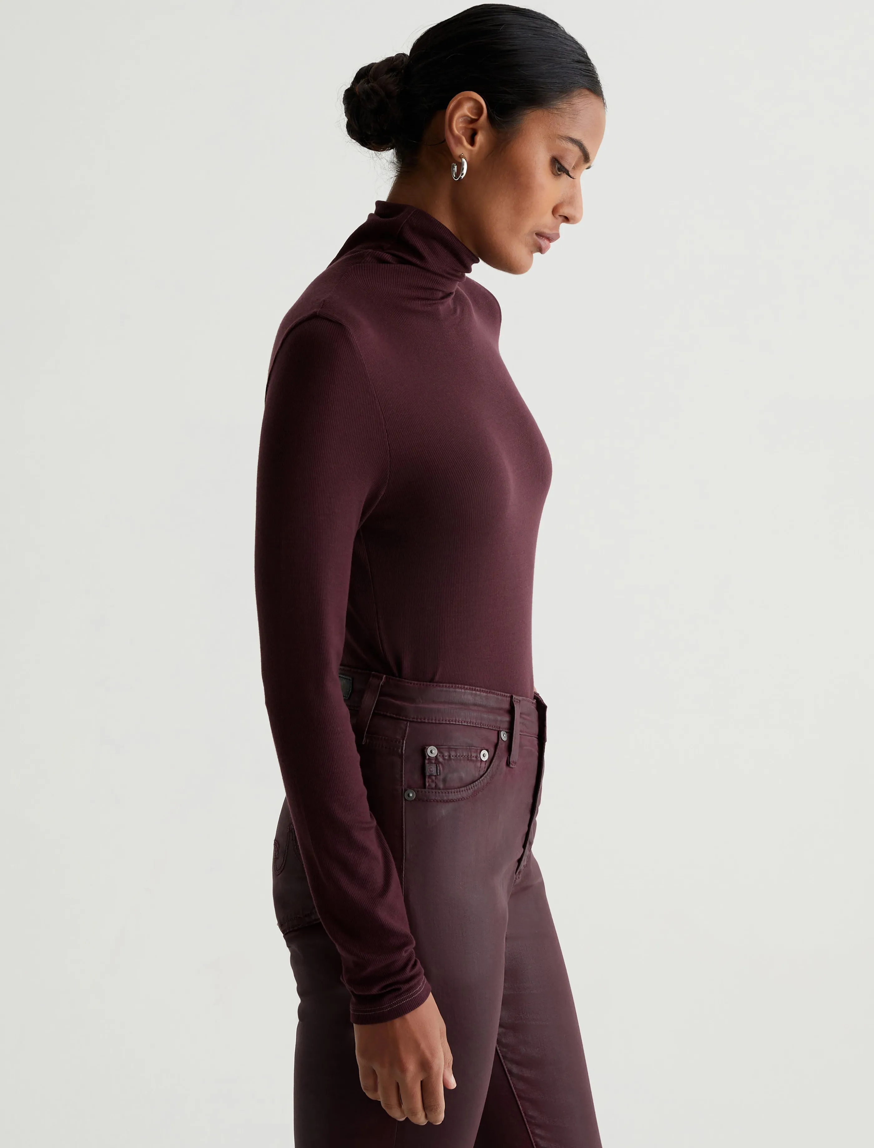 AG Jeans Chels Turtleneck Pinot Noir Flash Sale