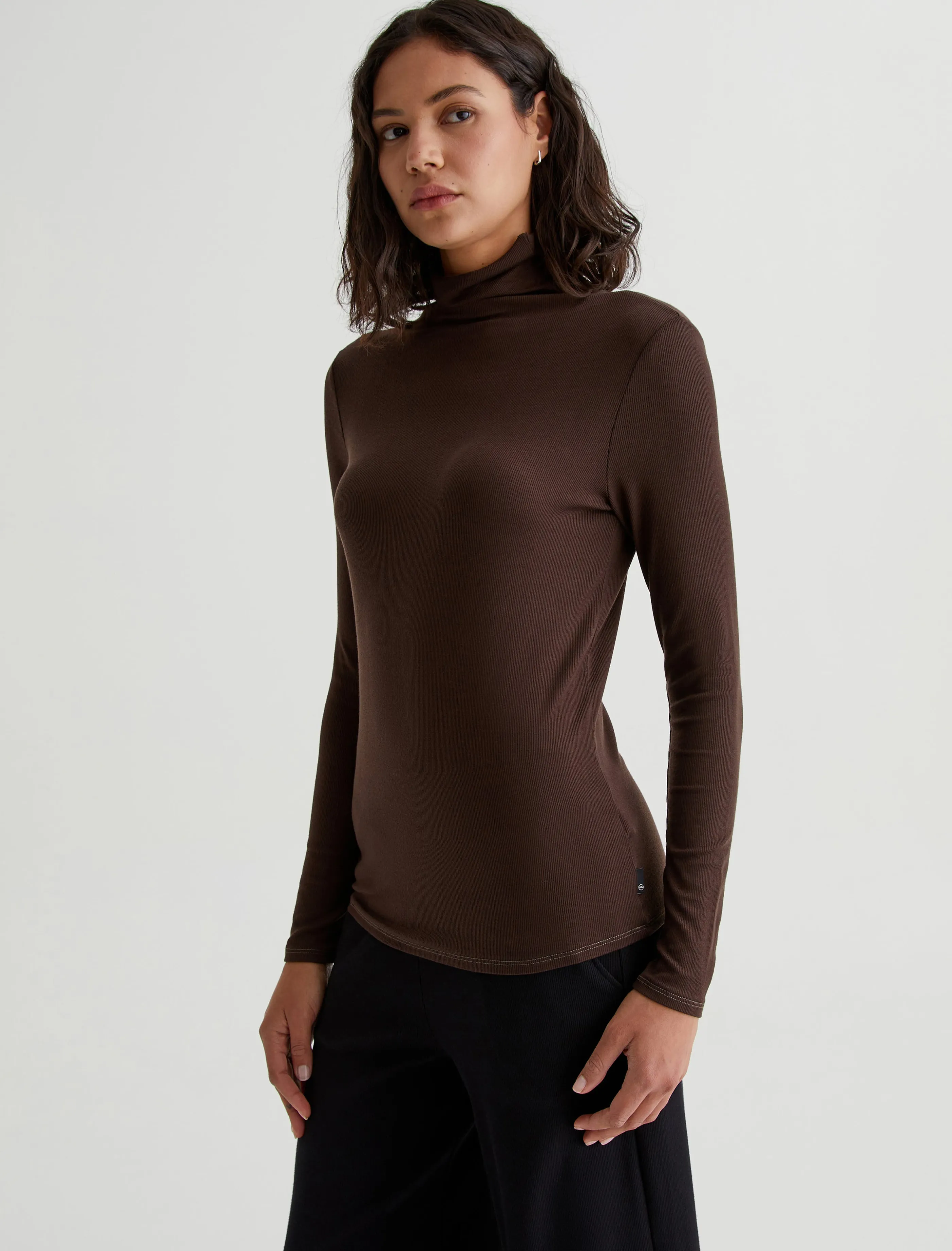 AG Jeans Chels Turtleneck Bitter Chocolate Cheap