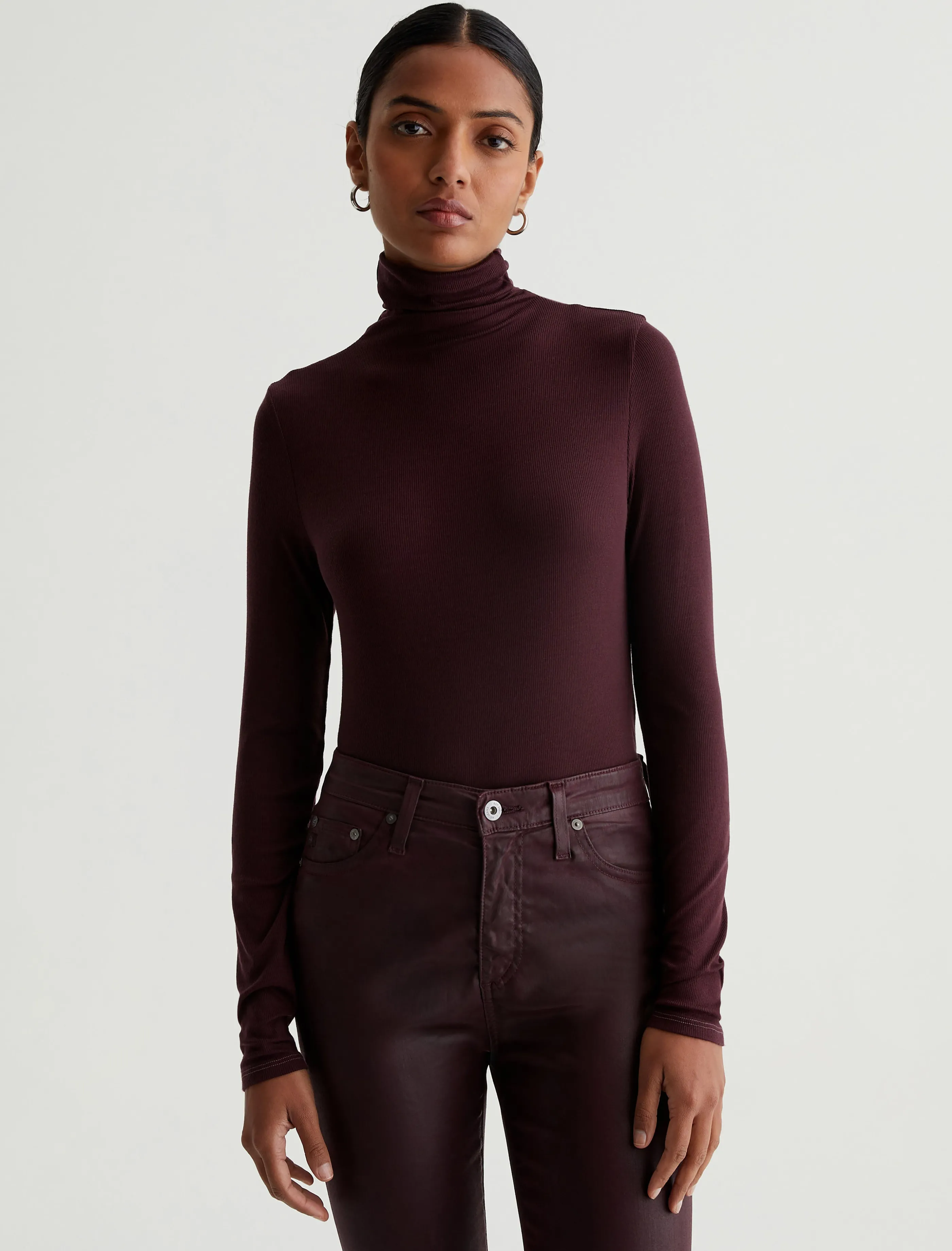 AG Jeans Chels Turtleneck Pinot Noir Flash Sale