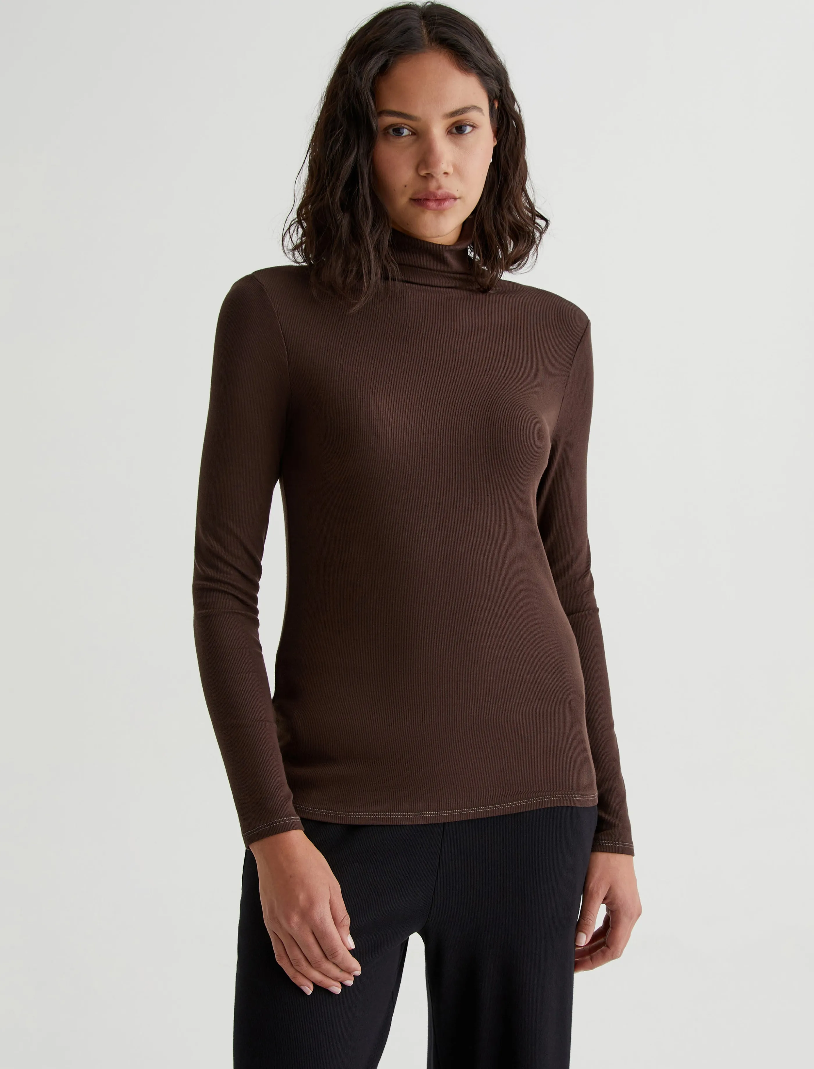 AG Jeans Chels Turtleneck Bitter Chocolate Cheap