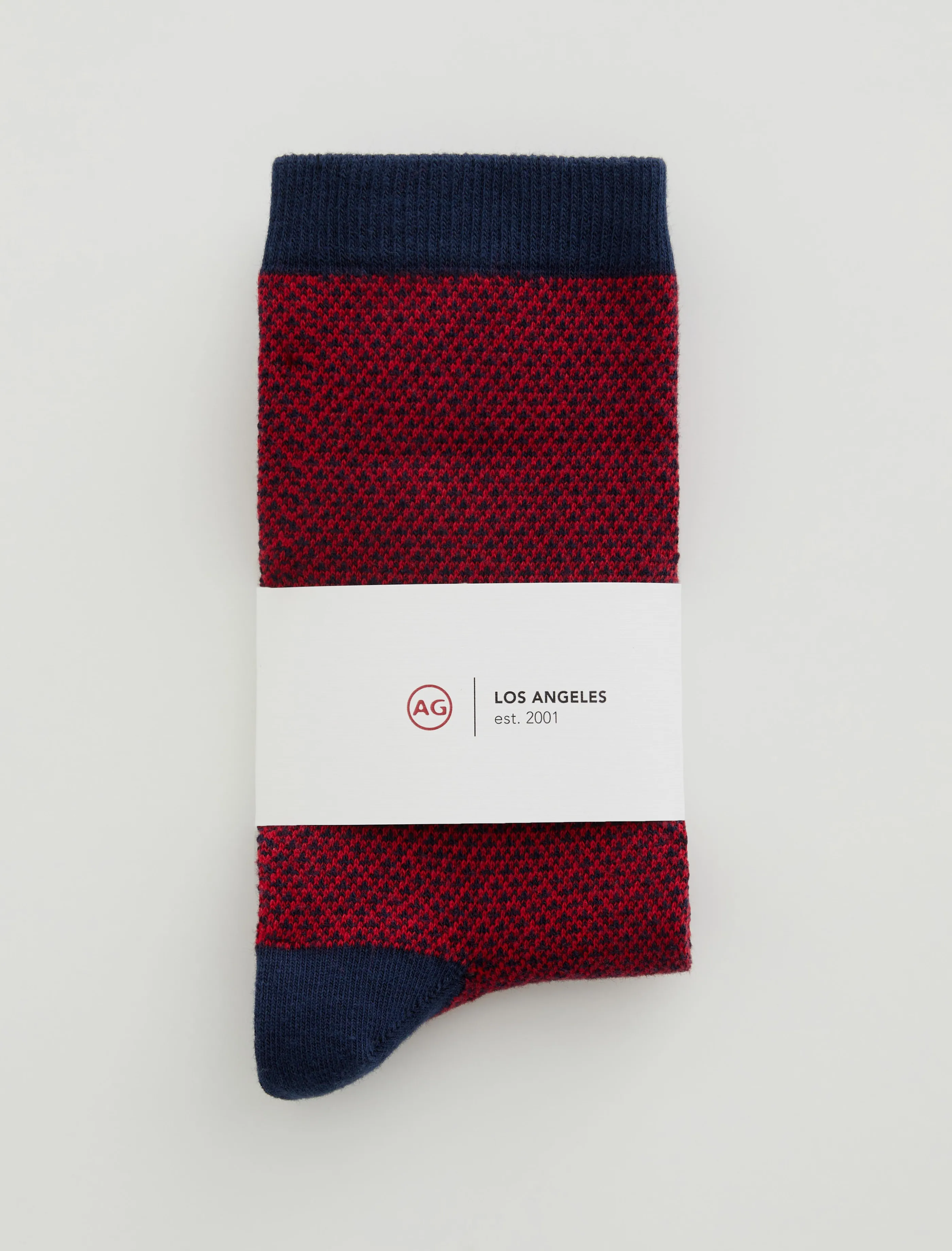 AG Jeans Crew Sock Check True Red Multi Shop