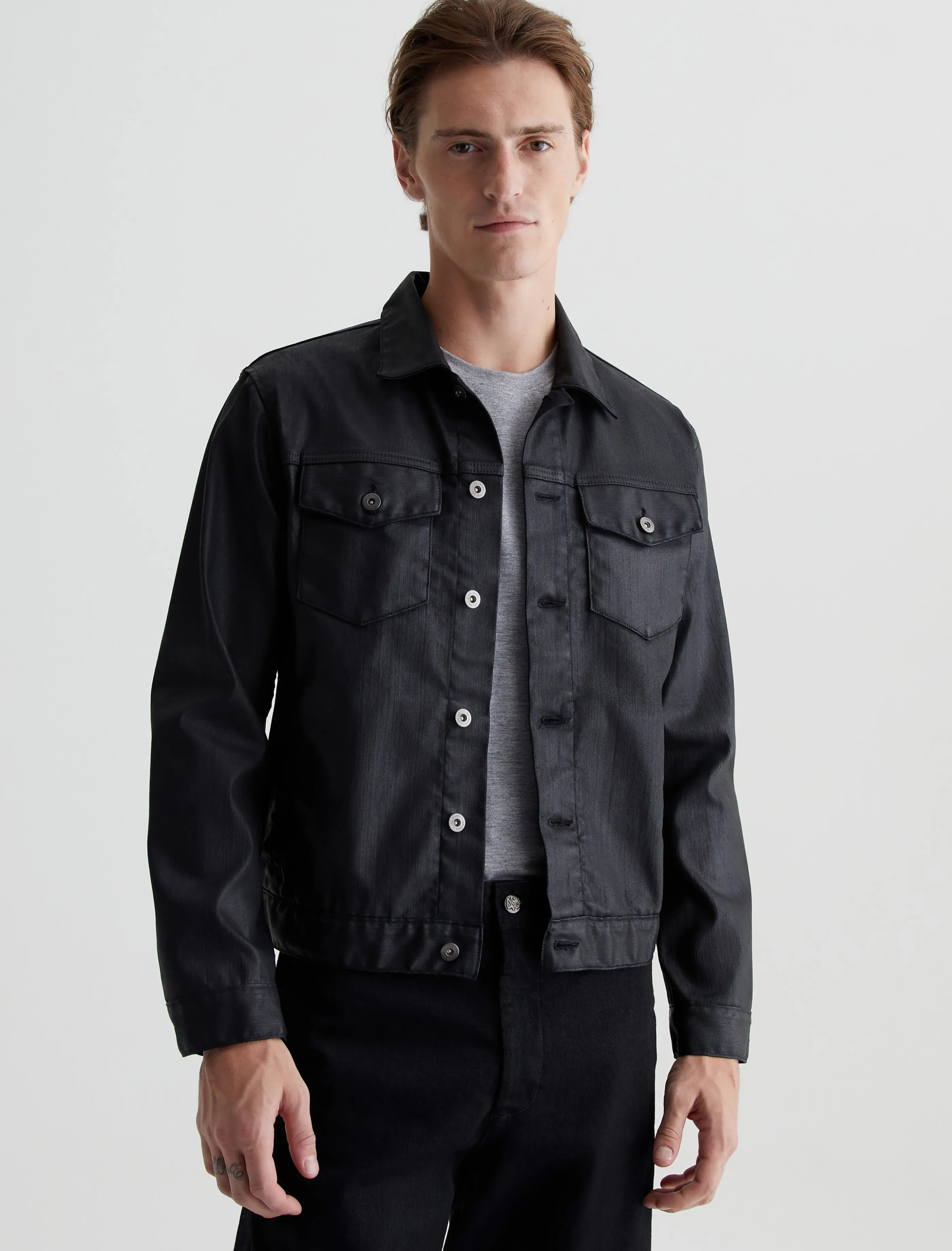 AG Jeans Dart Jacket Leatherette Iron Haze Hot