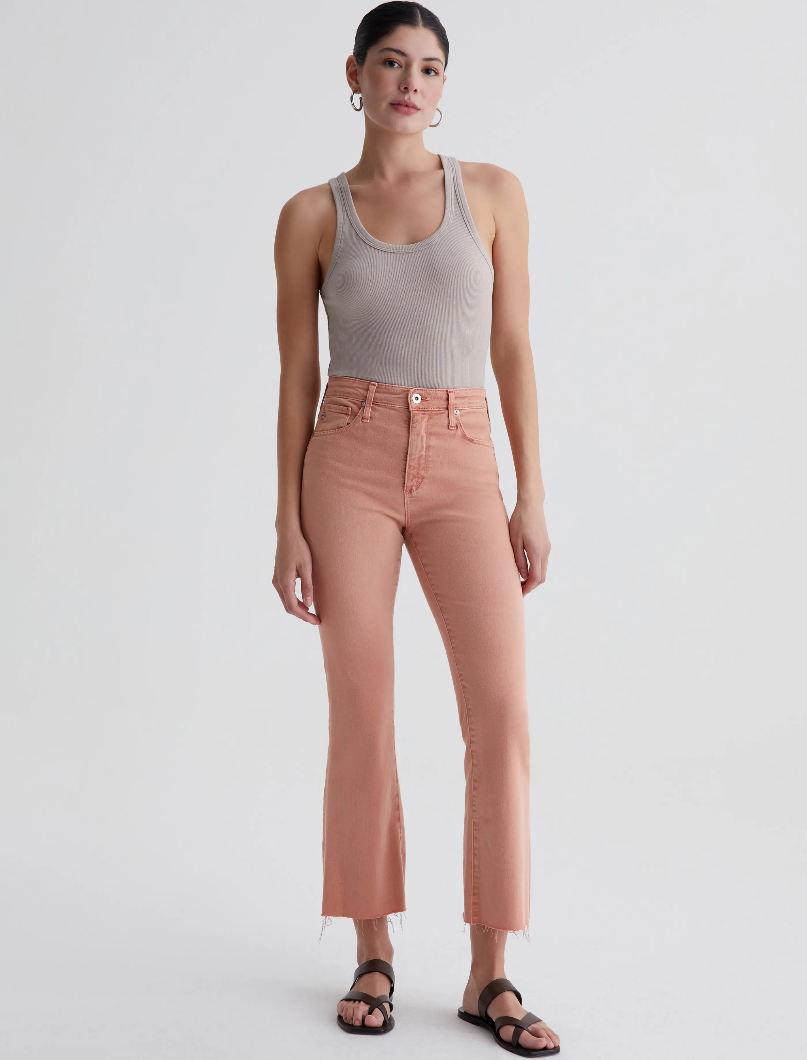 AG Jeans Farrah Boot Crop Sulfur Pink Peach Shop