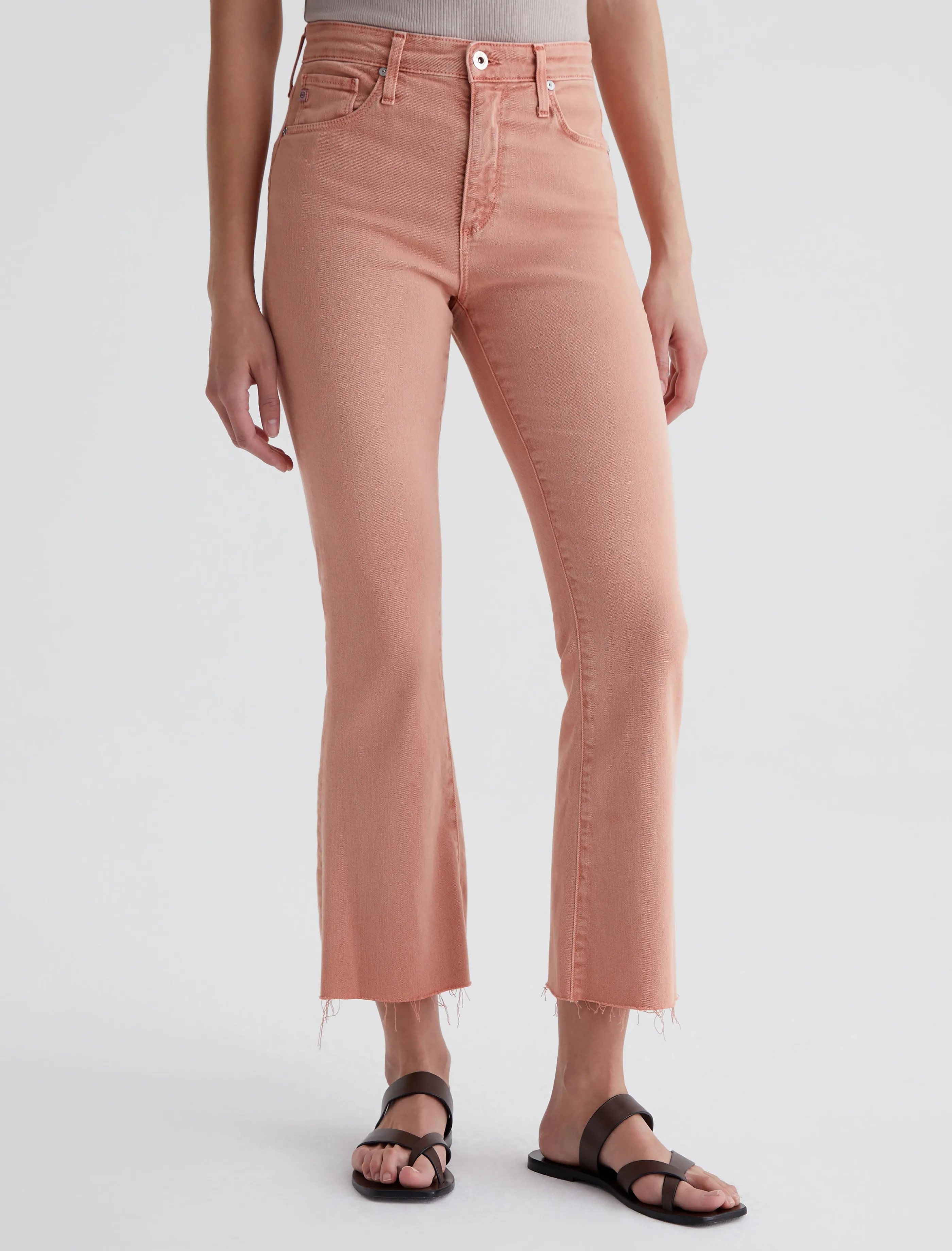 AG Jeans Farrah Boot Crop Sulfur Pink Peach Shop