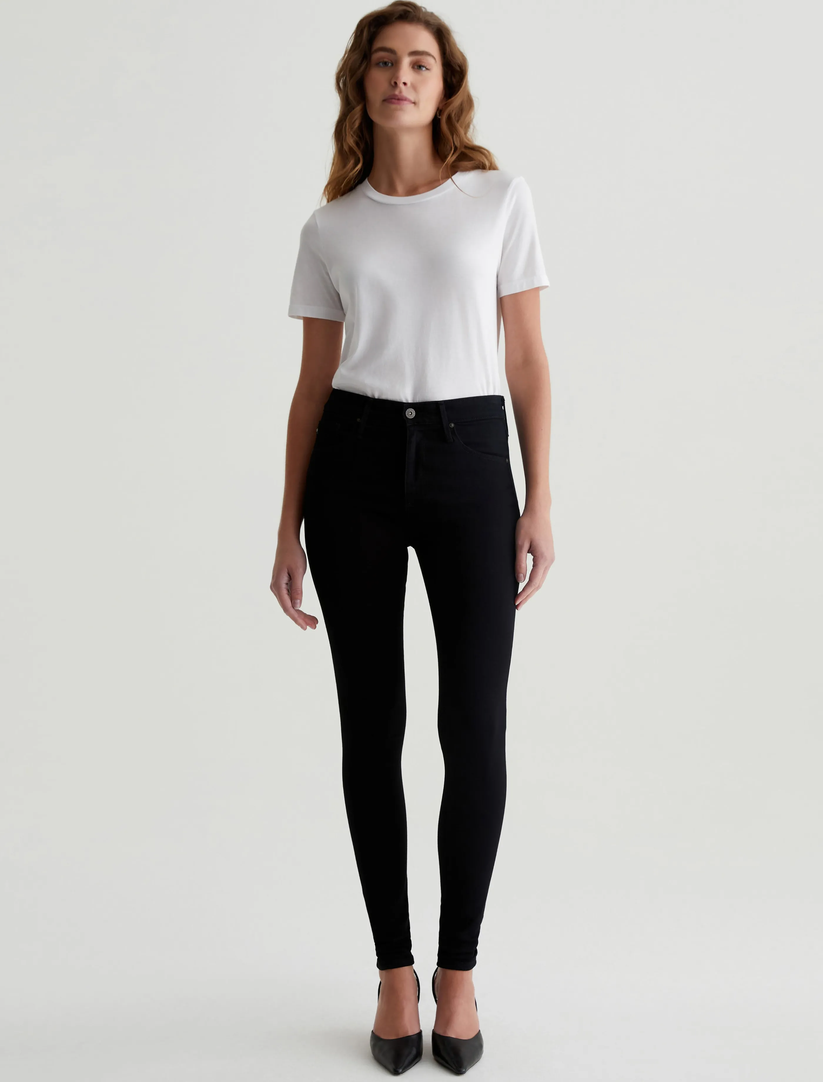 AG Jeans Farrah Skinny Super Black Sale