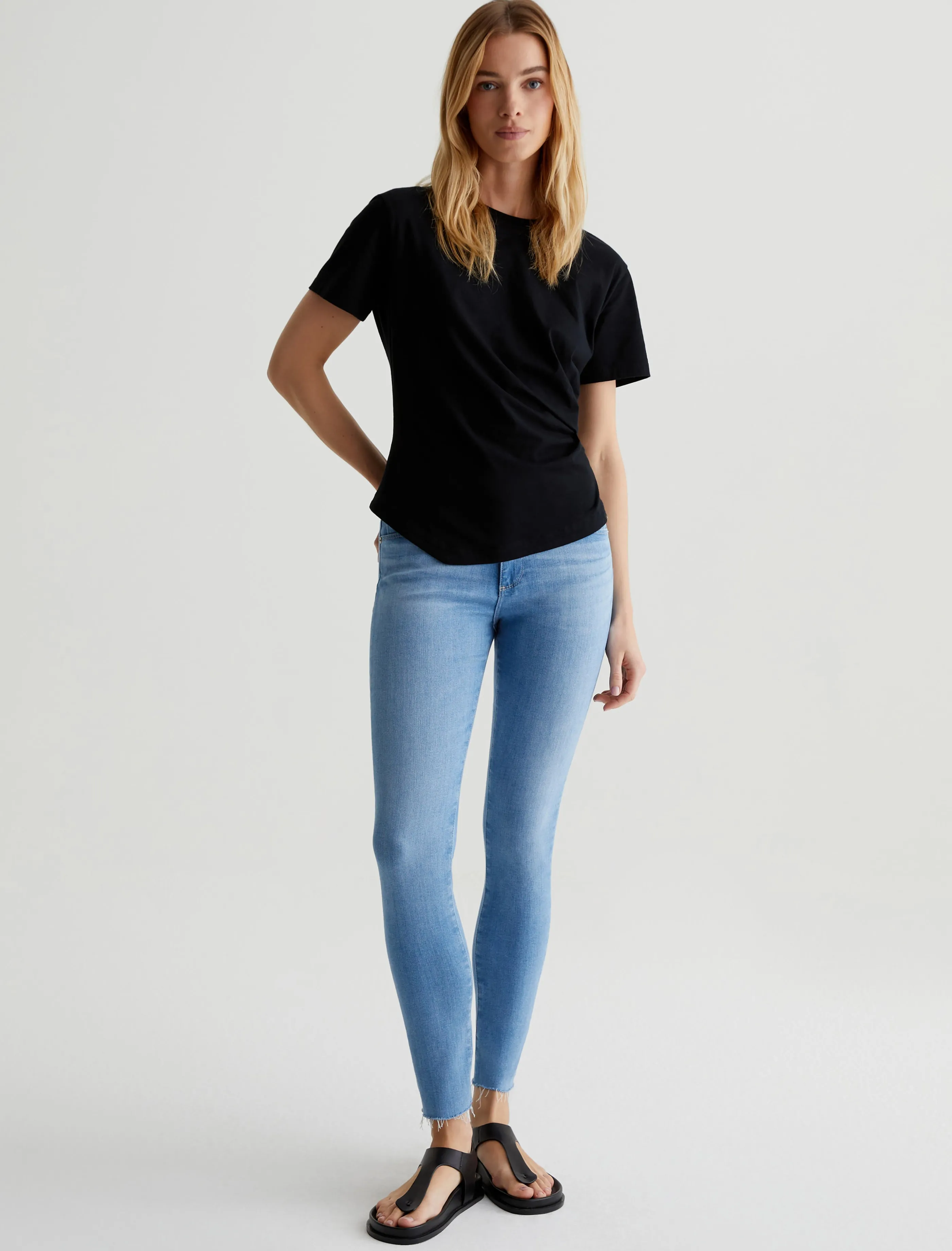 AG Jeans Farrah Skinny Ankle Palm Beach Clearance