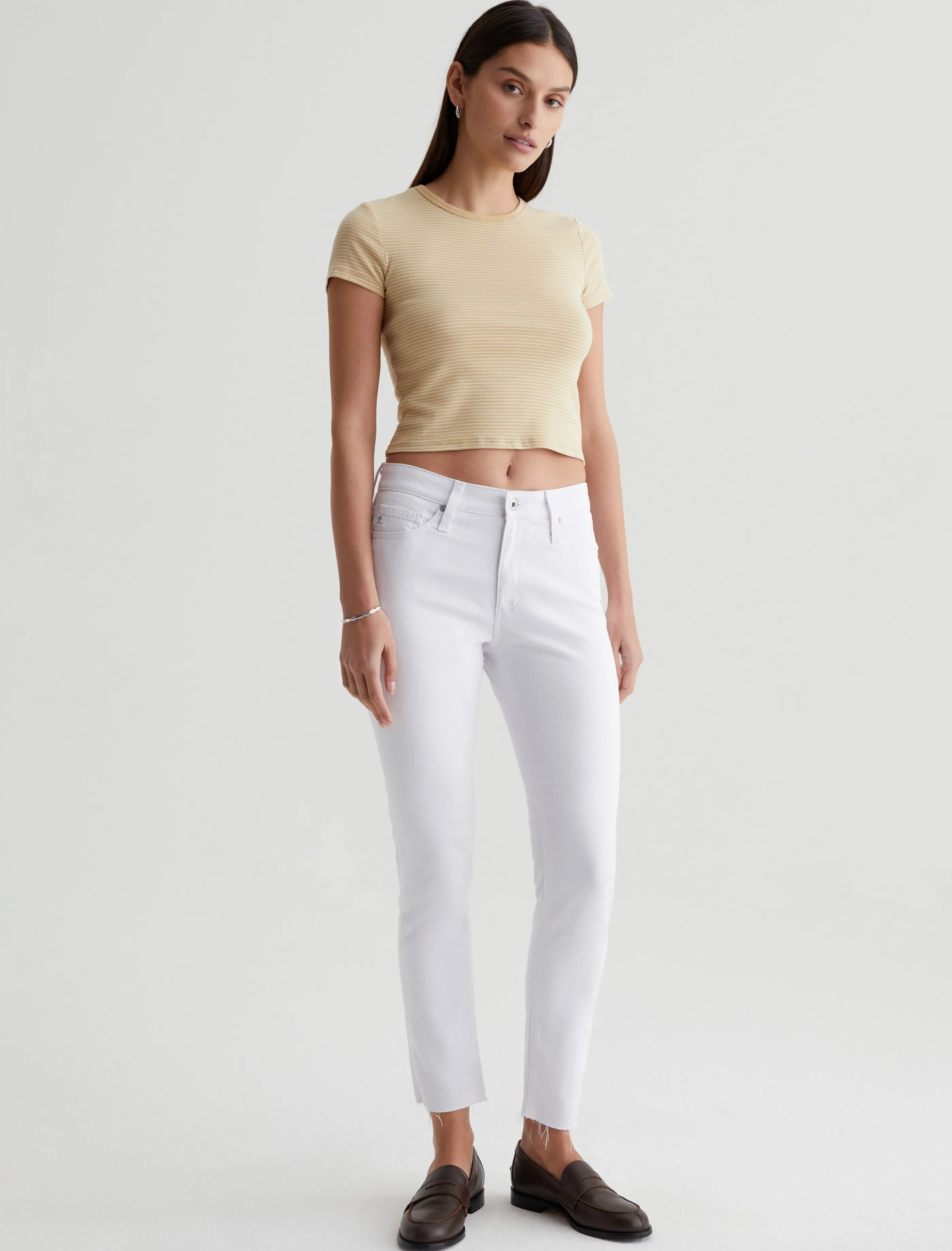 AG Jeans Farrah Skinny Ankle White Cheap