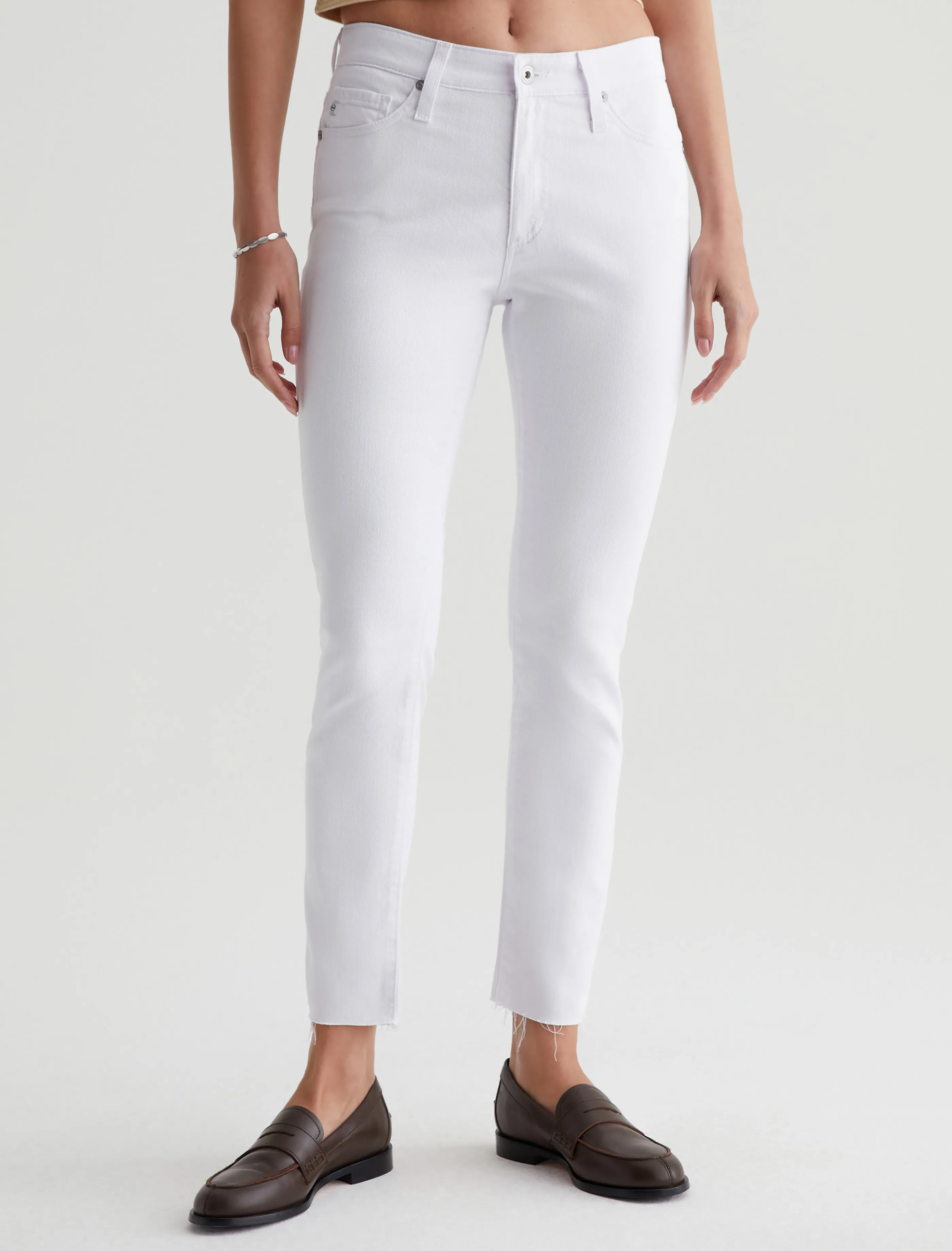 AG Jeans Farrah Skinny Ankle White Cheap