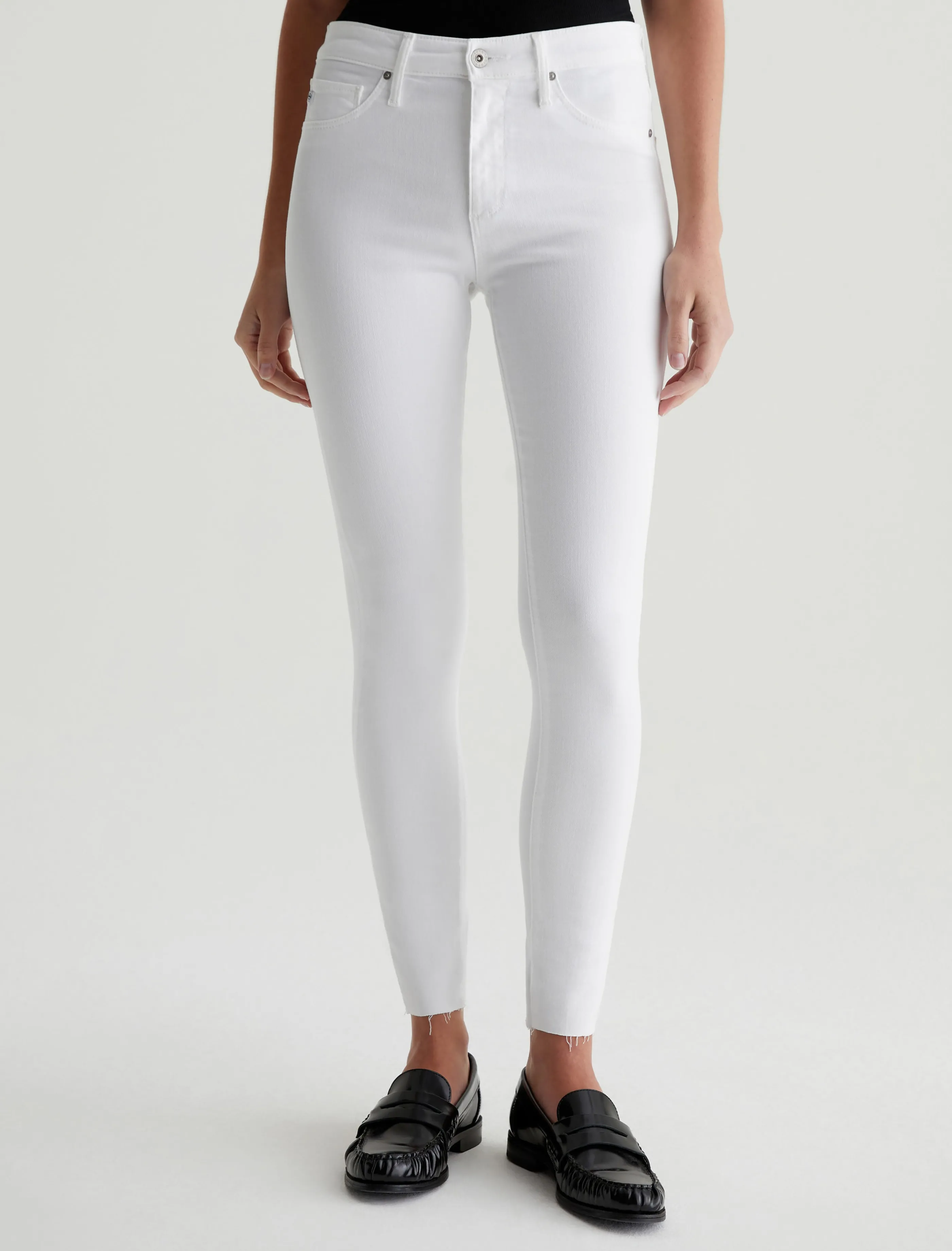 AG Jeans Farrah Skinny Ankle White Clearance