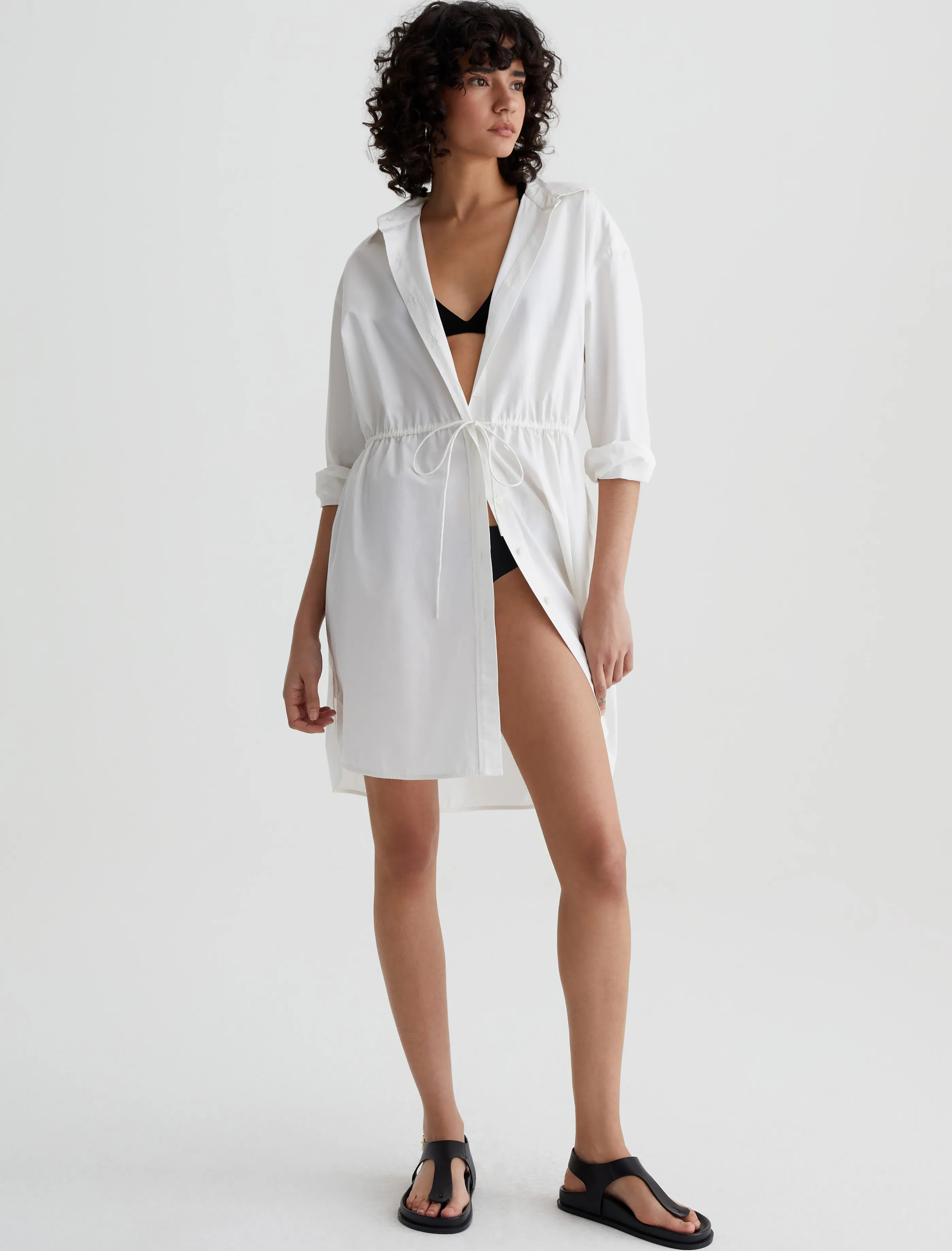 AG Jeans Jolie Shirt Dress Pearl White Outlet