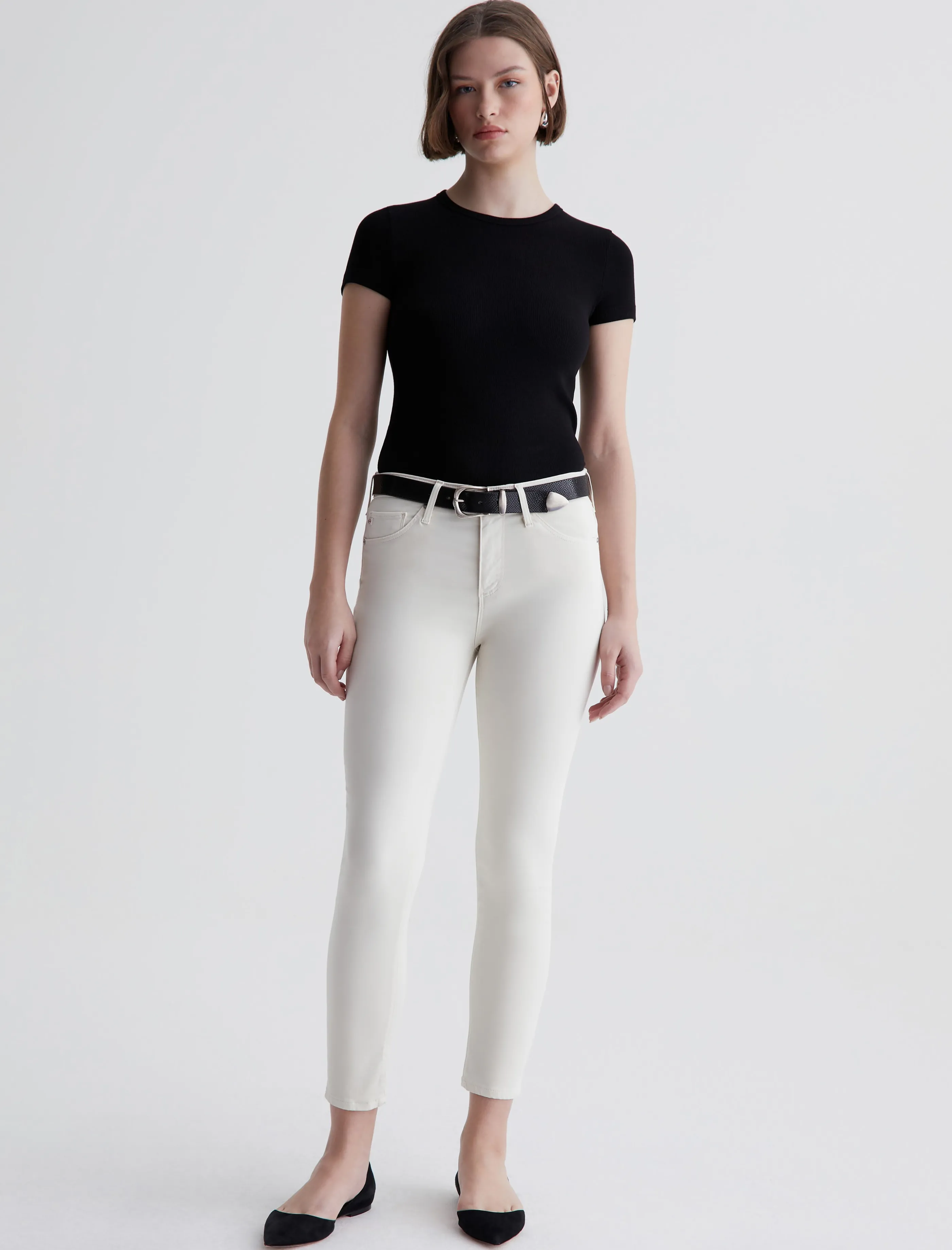 AG Jeans Prima Crop Ivory Dust Fashion