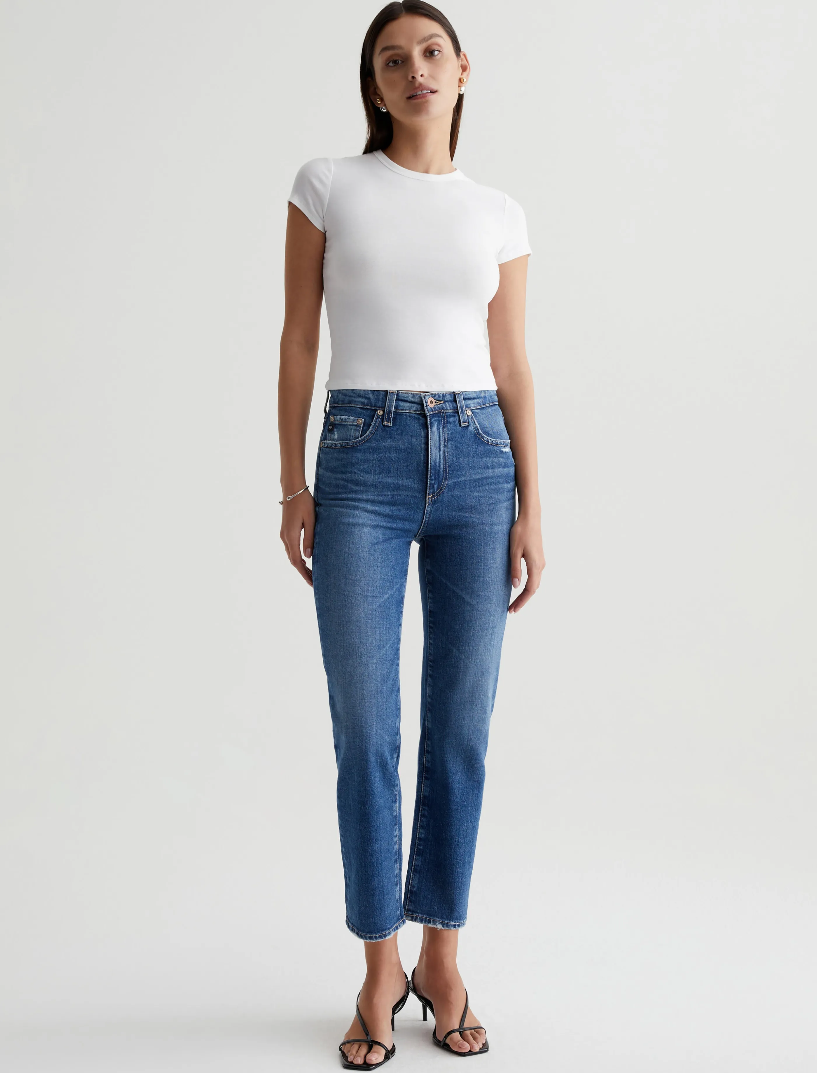 AG Jeans Saige Crop Alibi Destructed New