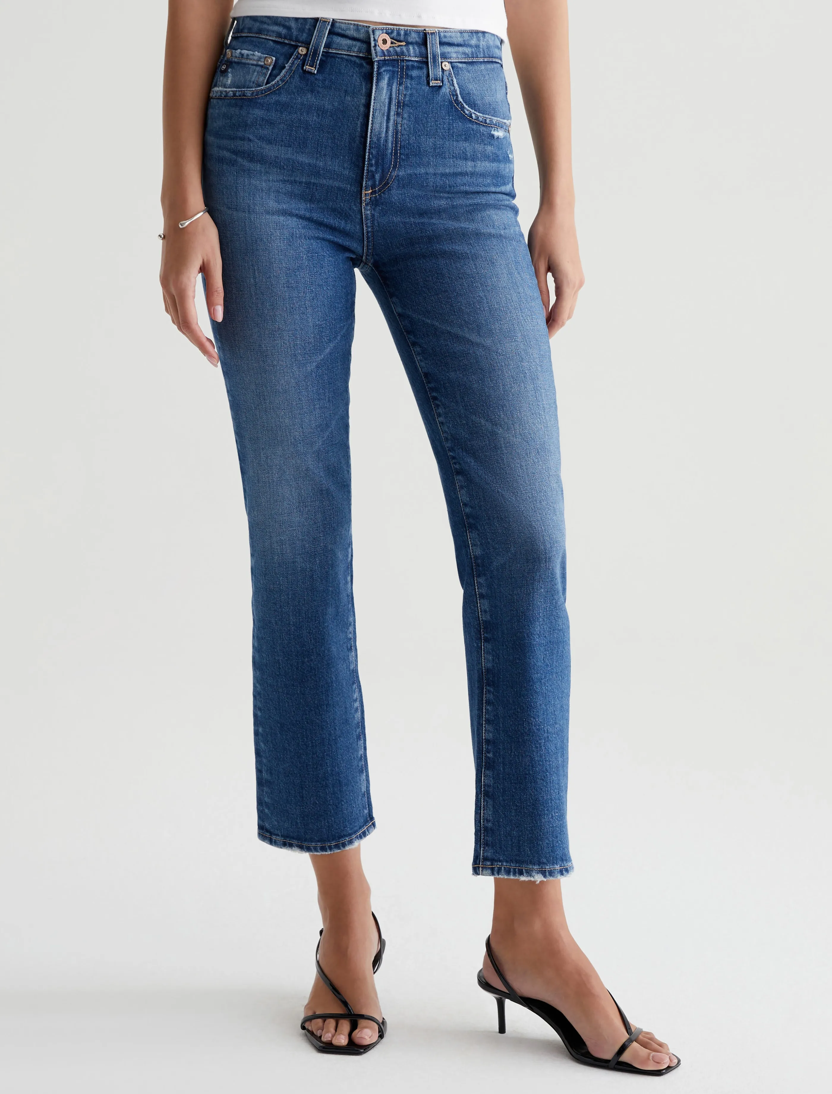 AG Jeans Saige Crop Alibi Destructed New